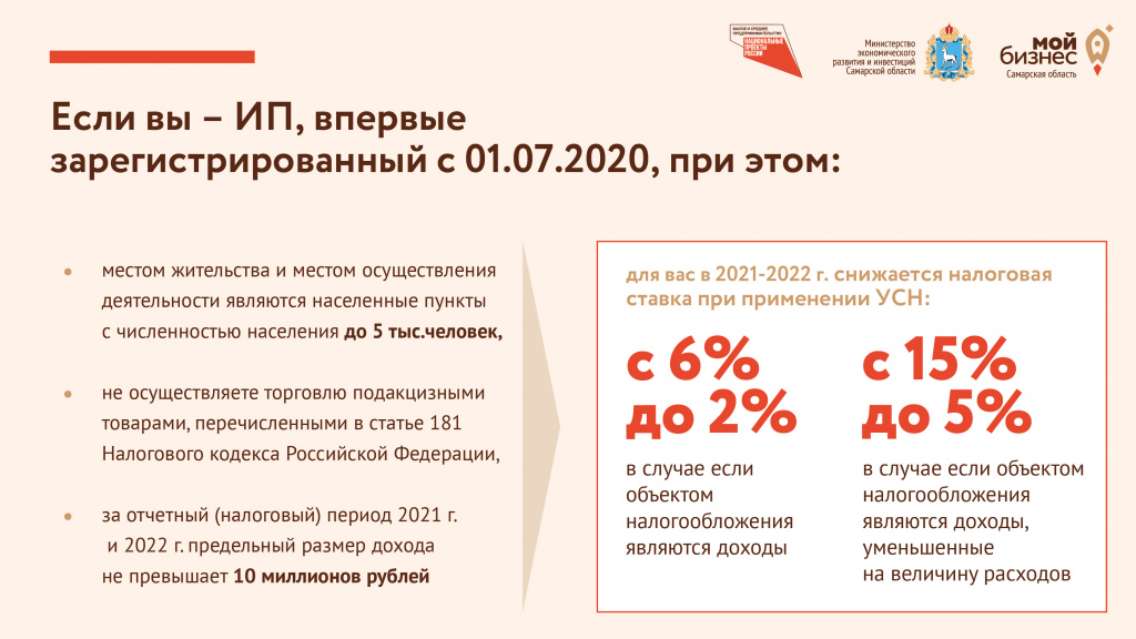 В Самарской области снижены ставки по УСН для ряда категорий предпринимателей